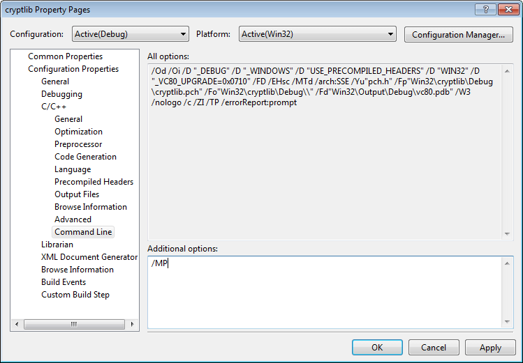 MP C++ compiler option MP C++ compiler option
