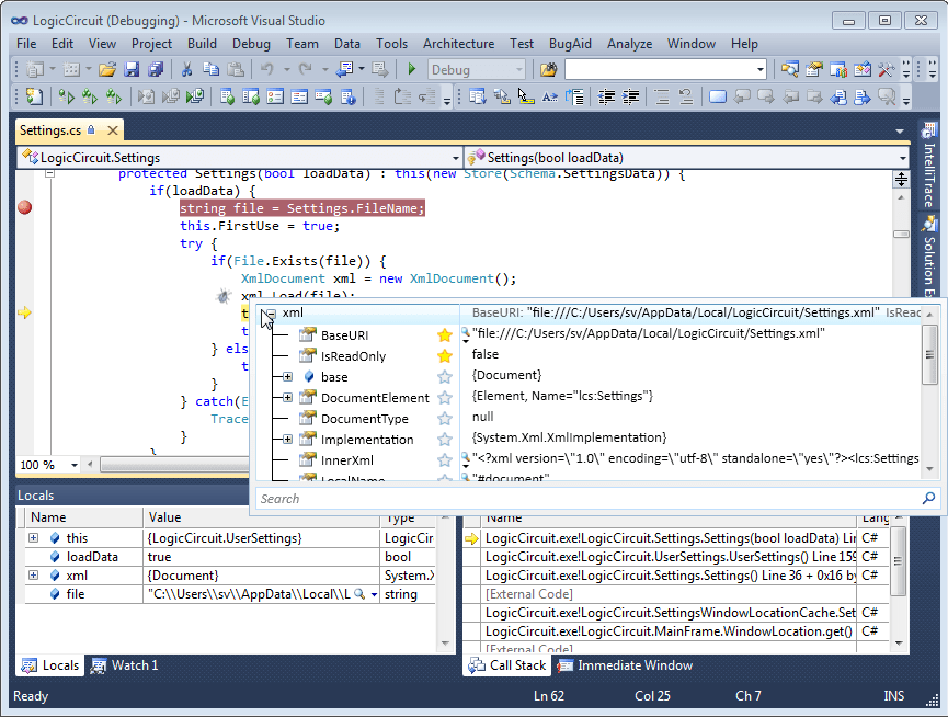 Popup BugAid object inspector in Visual Studio 2010