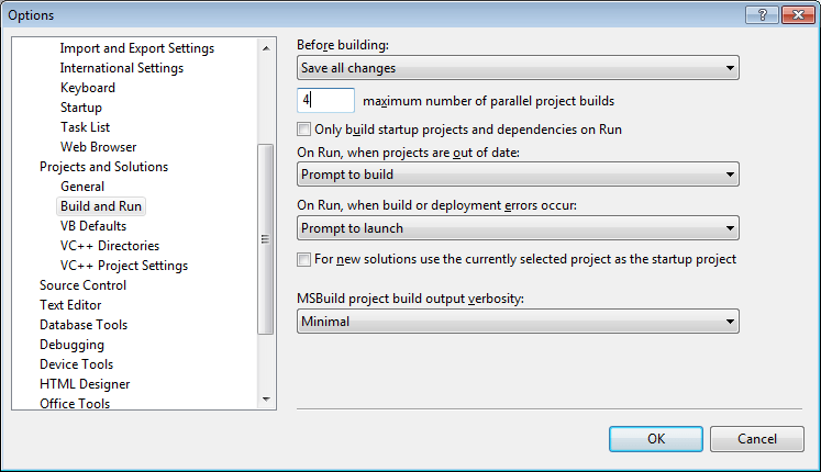 The maximum number of parallel project builds option The maximum number of parallel project builds option