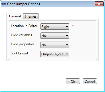 Code Jumper Options dialog