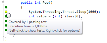 Execution time of the line of code
