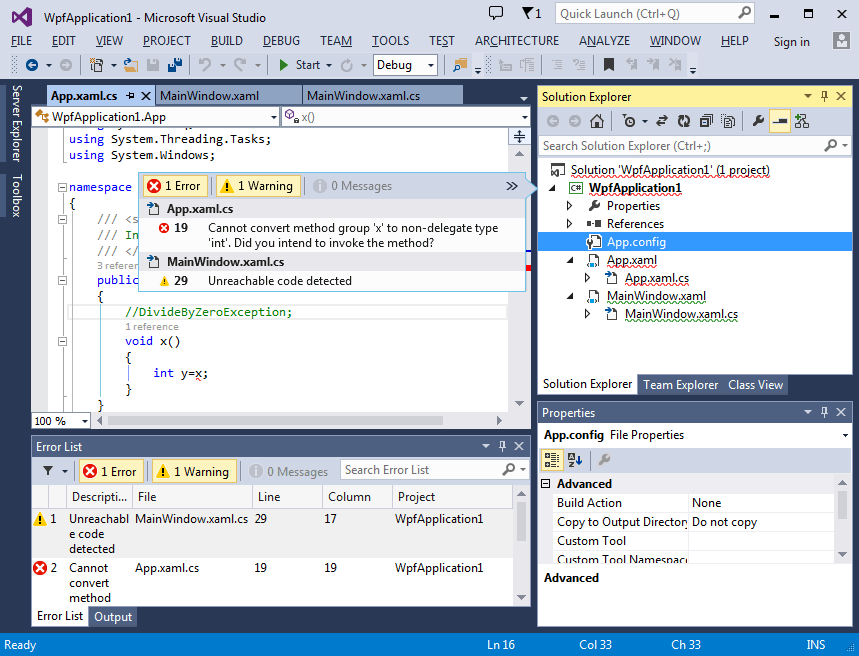 Solution Explorer Errors in Visual Studio 2013