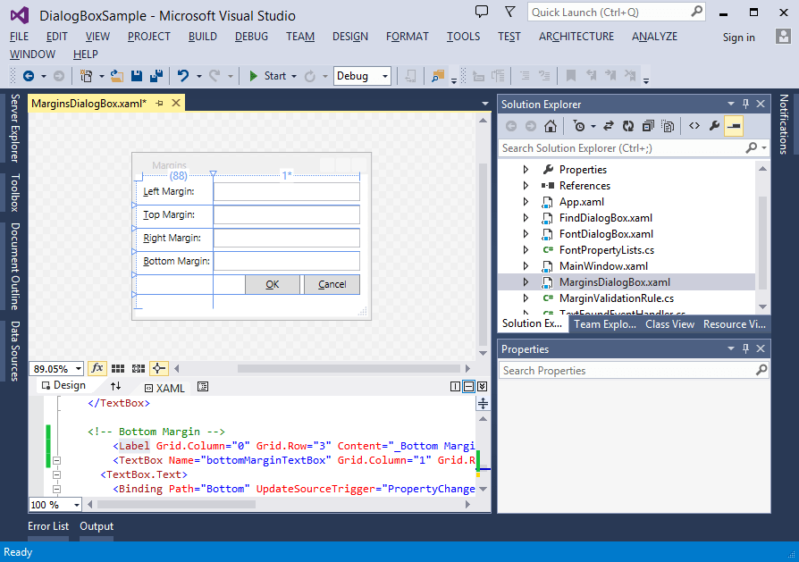 WPF dialog designer in Visual Studio 2013