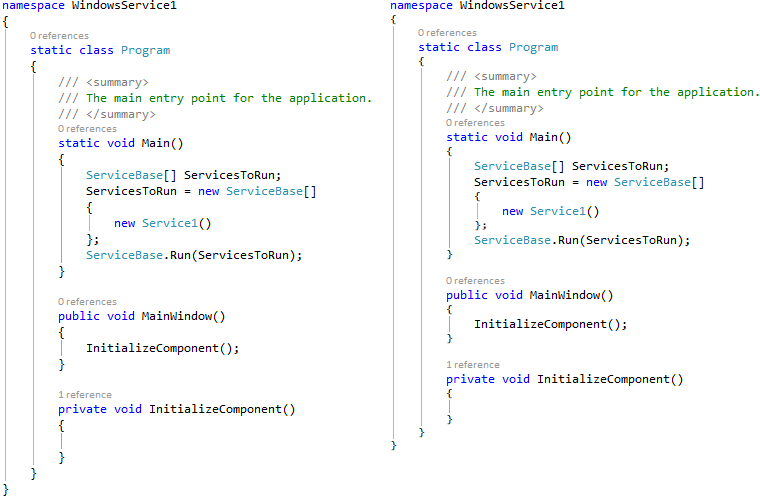 Syntactic line compression before and after
