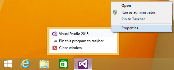 Taskbar context menus